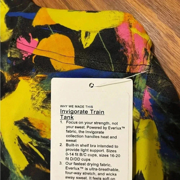 NWT Lululemon Invigorate Training Tank Top
Undertone Black Multi - Picture 6 of 6